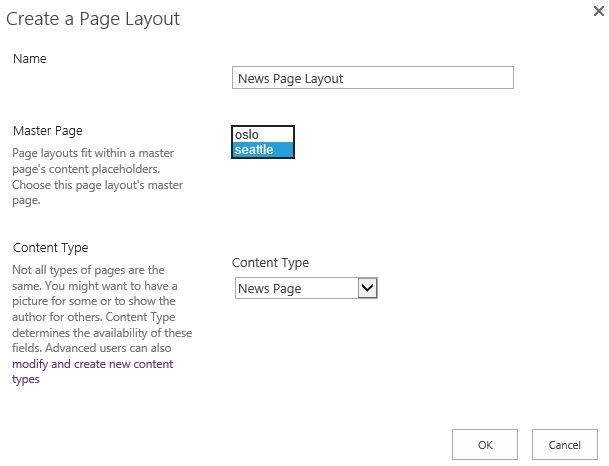 Create page layout
